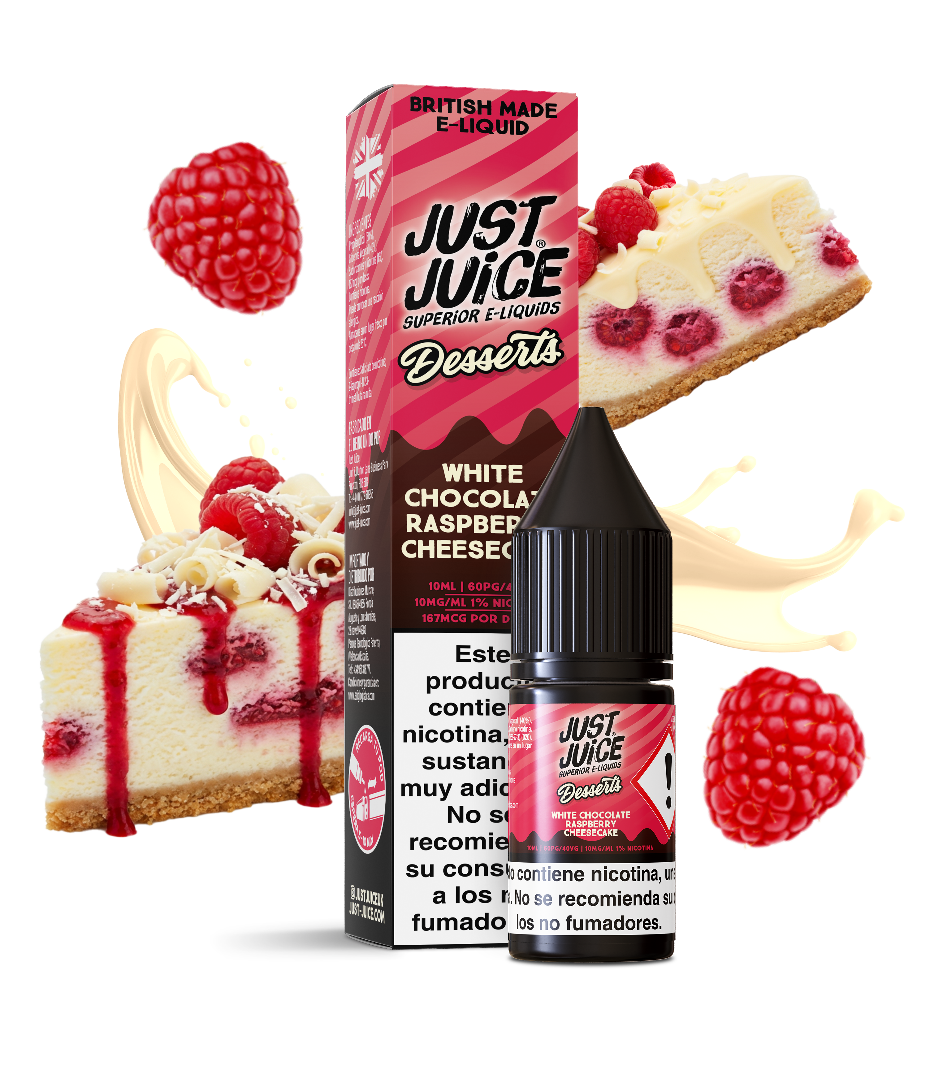 Just Juice Desserts Salts White Chocolate Raspberry Cheesecake 10ml